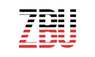 ZBU three initial letter iconic line negative space minimal logo design vector template. monogram, abstract, wordmark, business, typography, minimalist, brand, company, flat, modern, unique, simple