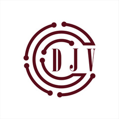 DJV letter design. DJV letter technology logo design on white background. DJV Monogram logo design for entrepreneur and business.