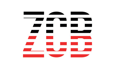 ZCB three initial letter iconic line negative space minimal logo design vector template. monogram, abstract, wordmark, business, typography, minimalist, brand, company, flat, modern, unique, simple