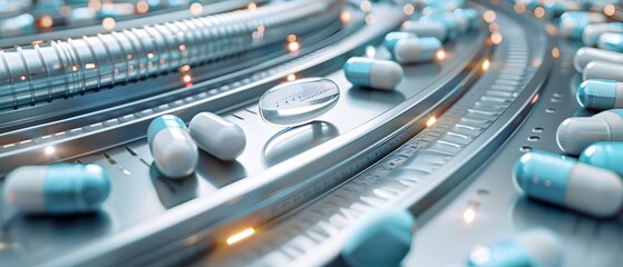 Pharmaceutical Automation Light Gray and Azure Drug Production Machine