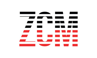 ZCM three initial letter iconic line negative space minimal logo design vector template. monogram, abstract, wordmark, business, typography, minimalist, brand, company, flat, modern, unique, simple