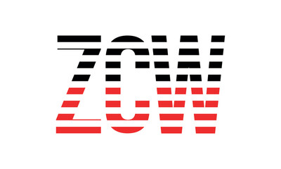 ZCW three initial letter iconic line negative space minimal logo design vector template. monogram, abstract, wordmark, business, typography, minimalist, brand, company, flat, modern, unique, simple