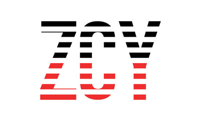 ZCY three initial letter iconic line negative space minimal logo design vector template. monogram, abstract, wordmark, business, typography, minimalist, brand, company, flat, modern, unique, simple