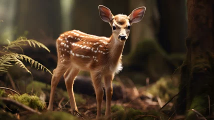 Fotobehang deer in the woods © Noah