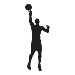 basketball silhouette vector isolated black on white background