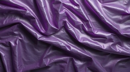 Wrinkled purple plastic wrap surface texture from Generative AI