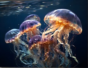 Many multicolor Jellyfish