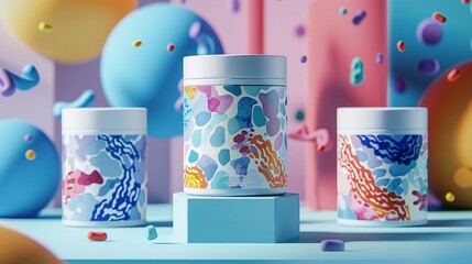 Fitness video series with packaging inspired by the unseen world of microbes promoting health and wellness