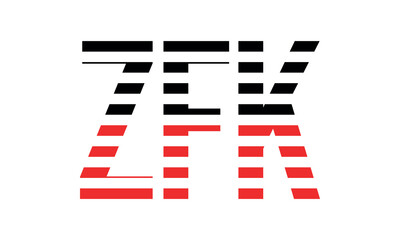 ZFK three initial letter iconic line negative space minimal logo design vector template. monogram, abstract, wordmark, business, typography, minimalist, brand, company, flat, modern, unique, simple