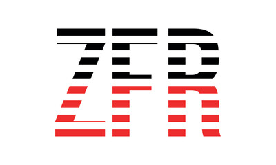 ZFR three initial letter iconic line negative space minimal logo design vector template. monogram, abstract, wordmark, business, typography, minimalist, brand, company, flat, modern, unique, simple