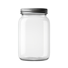 A blank plastic jar with a screw-on lid isolated on transparent background, png