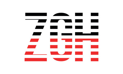 ZGH three initial letter iconic line negative space minimal logo design vector template. monogram, abstract, wordmark, business, typography, minimalist, brand, company, flat, modern, unique, simple