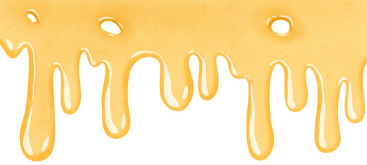 yellow sweet sticky fluid dripping down surface. Natural food product