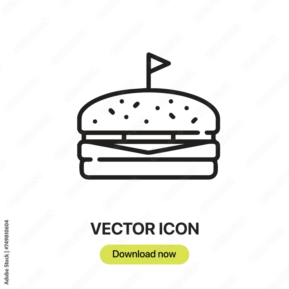 Fototapete hamburger icon vector. linear-style sign for mobile concept and web design. hamburger symbol illustr