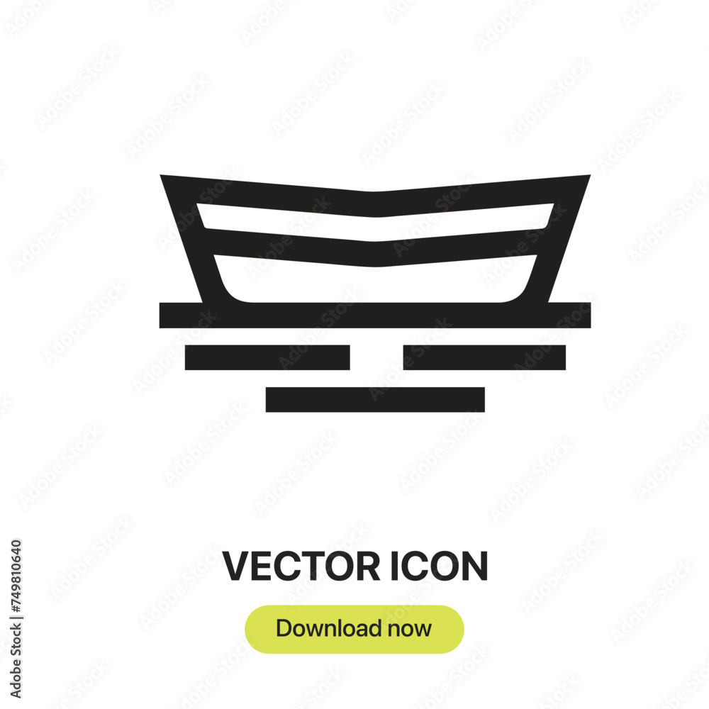 Aufkleber boat icon vector. linear-style sign for mobile concept and web design. boat symbol illustration. pix