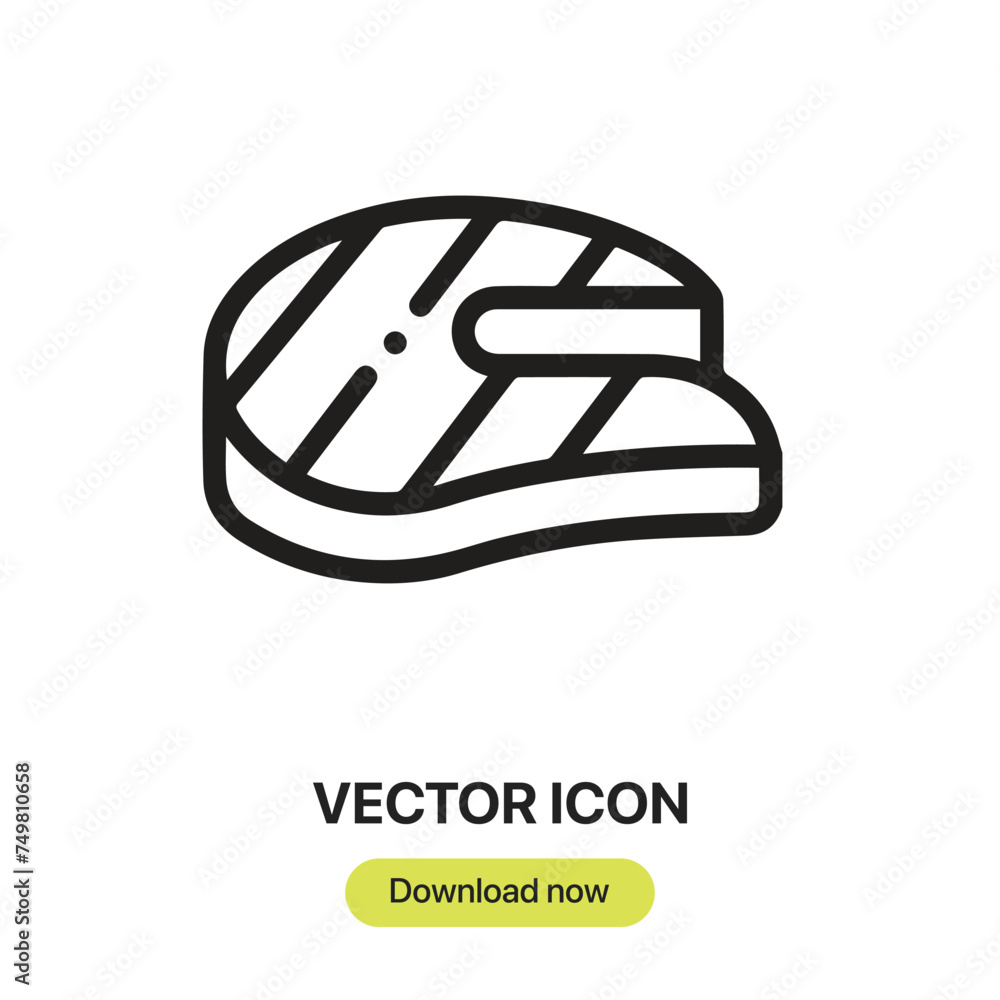 Poster salmon icon vector. linear-style sign for mobile concept and web design. salmon symbol illustration.
