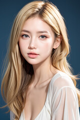 Fototapeta premium Gorgeous Young Female Model - Fashion or Cosmetics Model - Beauty with Perfect Fine Features - Beautiful Smooth Hair