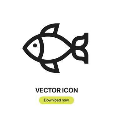Fish icon vector. Linear-style sign for mobile concept and web design. Fish symbol illustration. Pixel vector graphics - Vector.	
