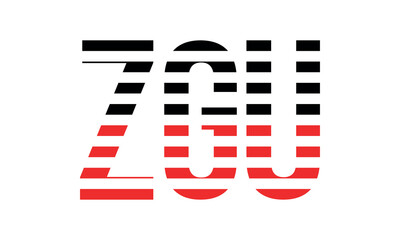 ZGU three initial letter iconic line negative space minimal logo design vector template. monogram, abstract, wordmark, business, typography, minimalist, brand, company, flat, modern, unique, simple