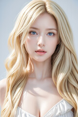 Fototapeta premium Gorgeous Young Female Model - Fashion or Cosmetics Model - Beauty with Perfect Fine Features - Beautiful Smooth Hair