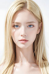 Fototapeta premium Gorgeous Young Female Model - Fashion or Cosmetics Model - Beauty with Perfect Fine Features - Beautiful Smooth Hair