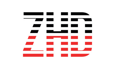 ZHD three initial letter iconic line negative space minimal logo design vector template. monogram, abstract, wordmark, business, typography, minimalist, brand, company, flat, modern, unique, simple