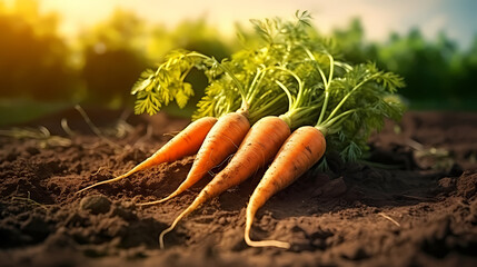 Fresh organic carrots, carrot background