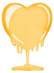 dripping honey heart shape illustration