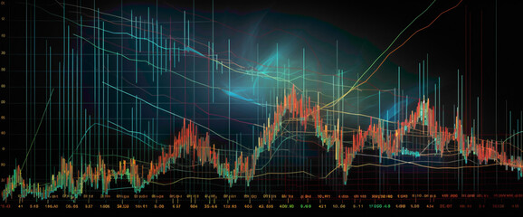 Energetic stock market graph pulsating with the rhythm of economic activity, reflecting the pulse of financial markets.