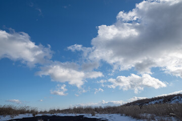 積雪と青い空