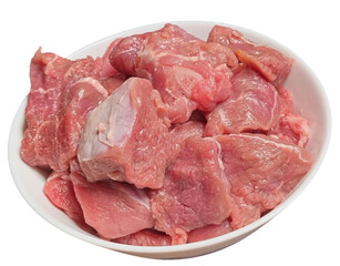 raw lamb meat on transparent background