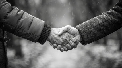 Handshake in Monochrome: The Power of Agreement.