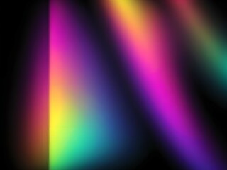 Obraz premium abstract black background with colorful waves rainbow
