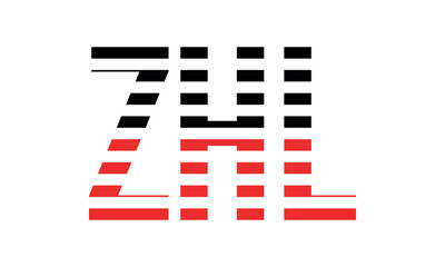 ZHL three initial letter iconic line negative space minimal logo design vector template. monogram, abstract, wordmark, business, typography, minimalist, brand, company, flat, modern, unique, simple
