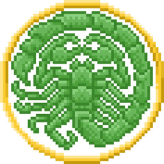 Fototapeta premium Zodiac Horoscope Astrology Scorpio Pixel Art Sign