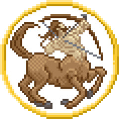 Zodiac Horoscope Sagittarius Pixel Art Sign