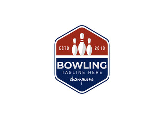 Modern Professional Isolated Sports Badge Logo, Bowling Club Association. Bowling club logo