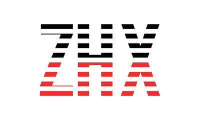 ZHX three initial letter iconic line negative space minimal logo design vector template. monogram, abstract, wordmark, business, typography, minimalist, brand, company, flat, modern, unique, simple