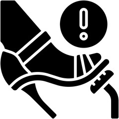 High heel on pedal icon, car accident and safety related vector illustration