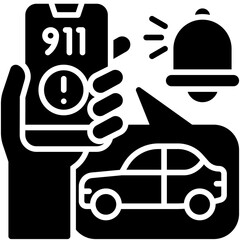 Emergency call icon, car accident and safety related vector illustration