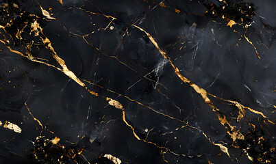 Texture of Black Marble with Gold Veins,Generative AI 