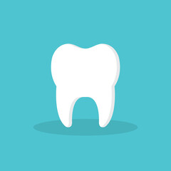 Vector tooth icon. Oral medicine, stomatology, dental medicine concepts. White tooth. Modern flat design graphic element. Vector illustration
