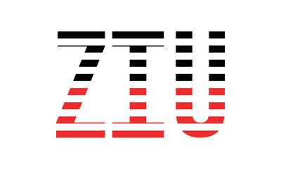 ZIU three initial letter iconic line negative space minimal logo design vector template. monogram, abstract, wordmark, business, typography, minimalist, brand, company, flat, modern, unique, simple