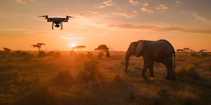 "Aerial Gaze: Drones Capturing Wildlife in Natural Frames"
