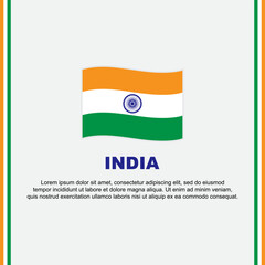 India Flag Background Design Template. India Independence Day Banner Social Media Post. India Cartoon