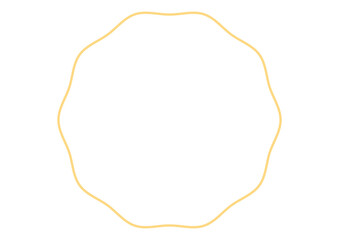 シンプルな波打つラフな黄色い円フレーム