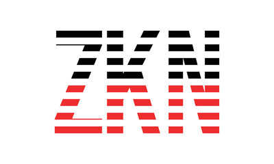 ZKN three initial letter iconic line negative space minimal logo design vector template. monogram, abstract, wordmark, business, typography, minimalist, brand, company, flat, modern, unique, simple