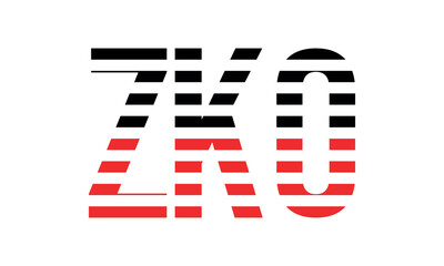 ZKO three initial letter iconic line negative space minimal logo design vector template. monogram, abstract, wordmark, business, typography, minimalist, brand, company, flat, modern, unique, simple