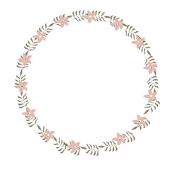 Hand drawn floral frames with flowers. Wreath. Elegant logo template. Vector illustration for labels, branding business identity, wedding invitation