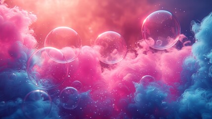 background with smoke and bubbles